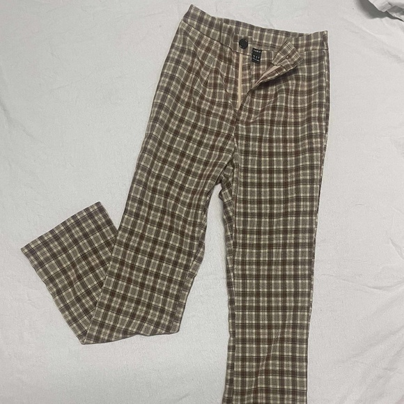 plaid flare pants - Picture 1 of 4
